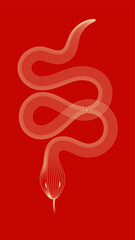 Red festive Year of the snake vector illustration background