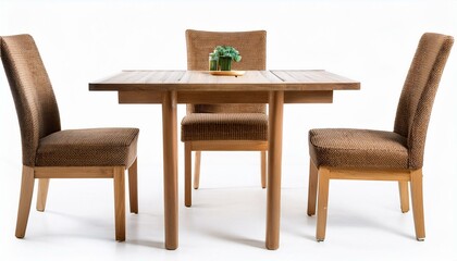 Dinning furniture set chair table room on isolated white background