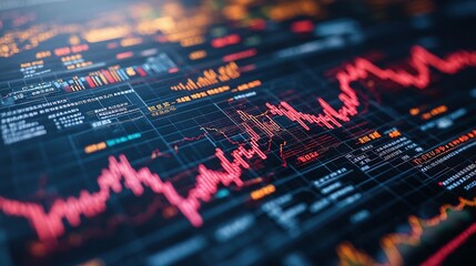 Obraz premium Chinese Flag and Stock Market Chart: A Visual Representation of Economic Growth