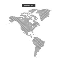 Detailed representation of Americas through a dotted map design