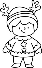 Cute children Christmas Cute hand drawn Elements Illustration cards