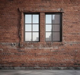 Unfinished brick wall with a partially bricked up window, brick window, uncompleted, old window