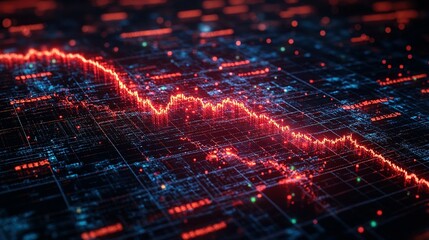 Finance and Growth: Chinese Flag Overlaying a Stock Market Chart Illustration