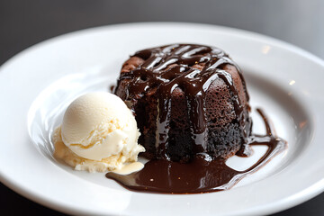 Chocolate Lava Cake with Vanilla Ice Cream