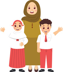 Illustration of Teacher with Students