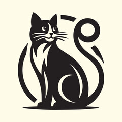 Obraz premium cat silhouette vector, cat logo silhouette vector.