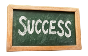 Blackboard with word Success isolated on transparent background