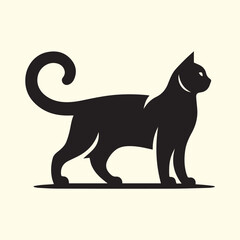 Obraz premium cat silhouette vector, cat logo silhouette vector.