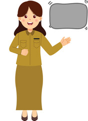 Cartoon of Government Employee with Speech Bubble