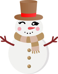 cute snowman cartoon, merry christmas holiday