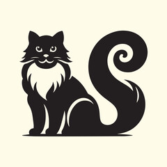 Obraz premium cat silhouette vector, cat logo silhouette vector.