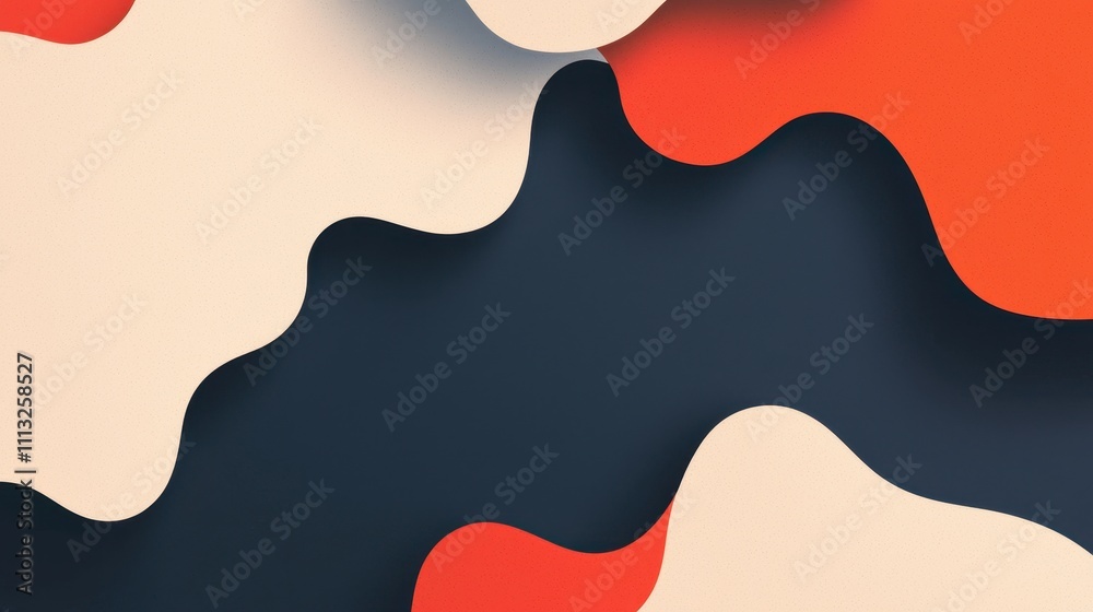 Poster minimalistic colorful abstract background with soft curves and waves for modern showcase