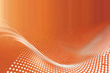 Obraz premium Abstract Orange Wave Design with White Dotted Pattern: Digital Art Background for Modern Technology and Futuristic Concepts