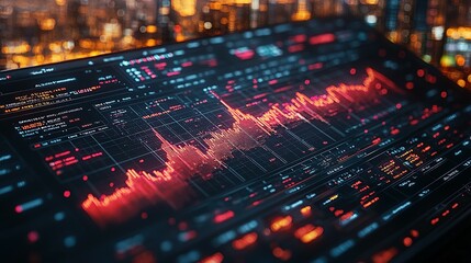 Obraz premium Symbolizing Prosperity: Chinese Flag with Stock Market Trends and Growth Data