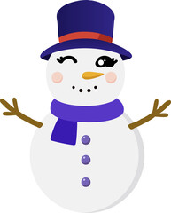 cute snowman cartoon, merry christmas holiday