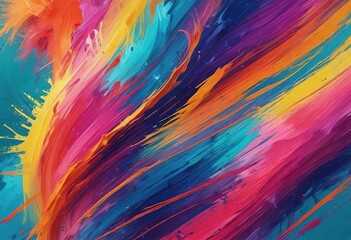 Obraz premium Vibrant colorful texture background created with oil and acrylic brushstrokes , texture, vibrant, background
