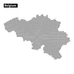Fototapeta premium Map of Belgium with dotted pattern highlighting its geographical features