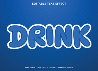 drink text effect template design with modern and abstract style use for business logo and brand