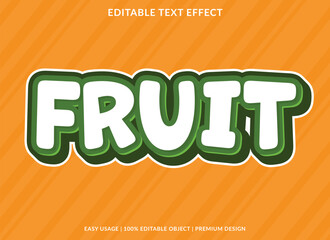 fruit text effect template design with modern and abstract style use for business logo and brand