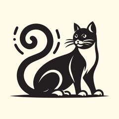 cat silhouette vector, cat logo silhouette vector.