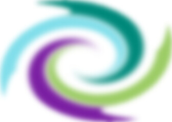 An abstract colorful transparent swirl shape spiral desing element.