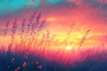 Fototapeta premium Pastel Dreamy Landscape Shimmering Light Effects Background Textured Graphic Resources