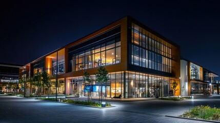 Modern commercial building in night