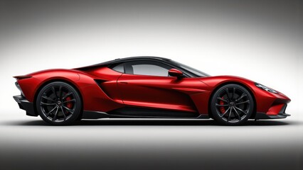 Sleek Red Sports Car, Modern Luxury and Performance