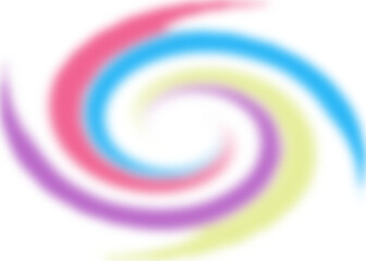 An abstract colorful transparent swirl shape spiral desing element.