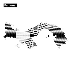 Detailed dotted map of Panama in a minimalist design style