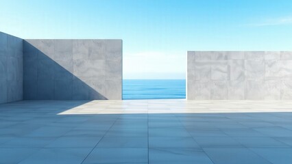 Minimalist Modern Architecture by the Sea: Perfect for Home Decor, Interior Design Inspiration, or Calming Wall Art