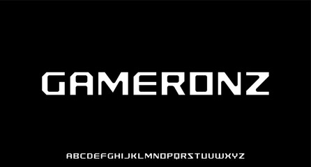 gameronz.  futuristic modern geometric font