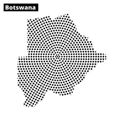 Detailed dot pattern representation of Botswana showcasing its geographical shape