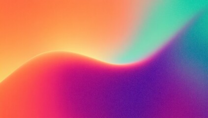 Abstract Digital Art Gradient Background Smooth Flowing Colors Orange Green Blue Purple Minimalist Design