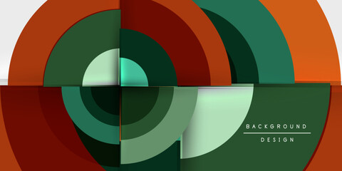 Obraz premium Circle and semi circle geometric background. Vector Illustration For Wallpaper, Banner, Background, Card, Book Illustration, landing page