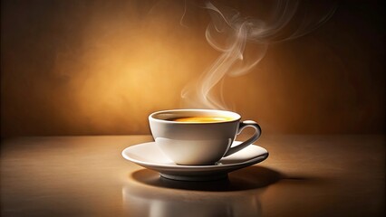 Obraz premium Aromatic Steam Rising from a Warm Cup of Coffee on a Table