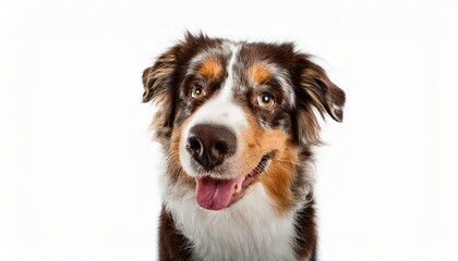 Australian Shepherd dog on isolated white background