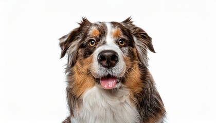 Fototapeta premium Australian Shepherd dog on isolated white background