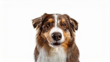 Australian Shepherd dog on isolated white background
