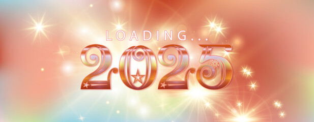 A beautiful New Year 2025 graphic showcasing cheerful designs and bright colors