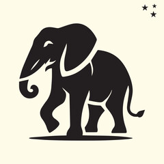black elephant silhouette vector, Elephant logo silhouette vector.