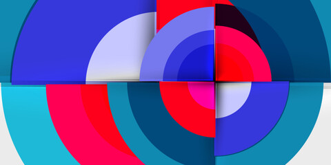 Obraz premium Circle and semi circle geometric background. Vector Illustration For Wallpaper, Banner, Background, Card, Book Illustration, landing page