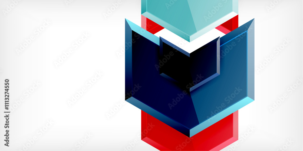 Poster vector 3d arrow techno design template