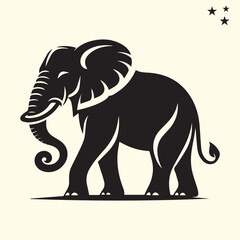 Obraz premium black elephant silhouette vector, Elephant logo silhouette vector.