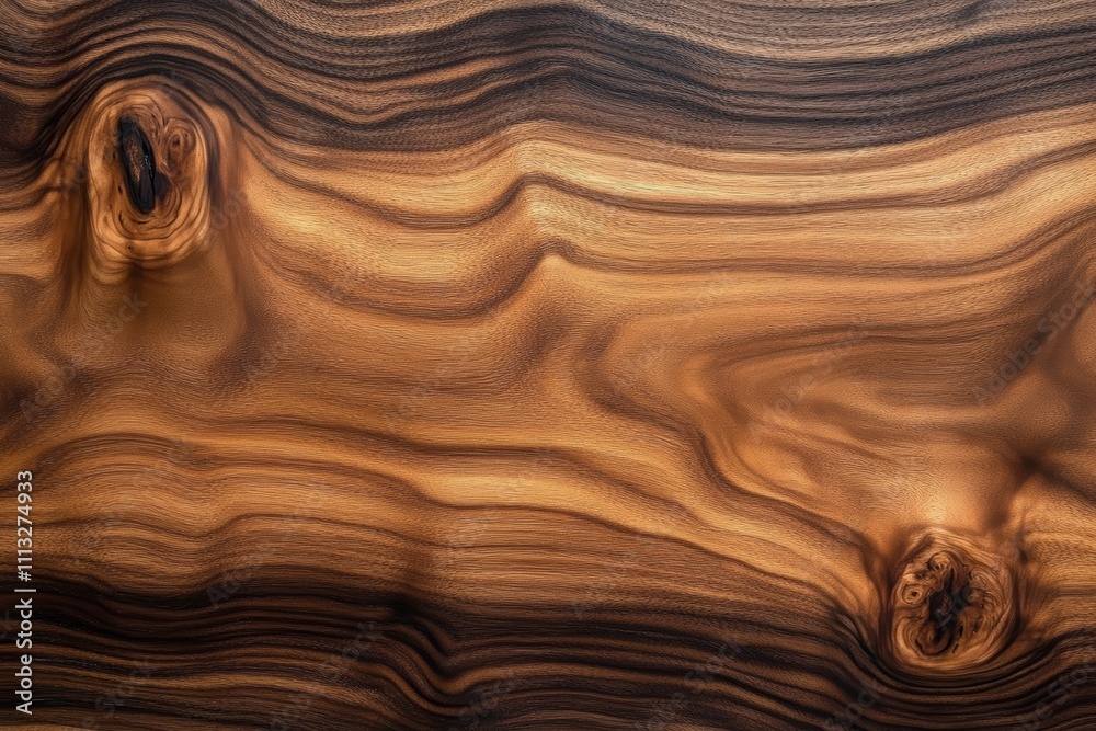 Poster walnut wood texture close-up natural grain patterns brown hues polished smooth surface