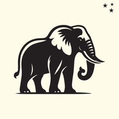 Obraz premium black elephant silhouette vector, Elephant logo silhouette vector.