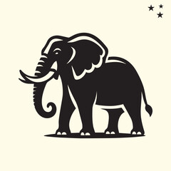 Obraz premium black elephant silhouette vector, Elephant logo silhouette vector.