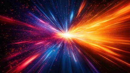Fototapeta premium Colorful Flowing Energy Rays Background Generative AI