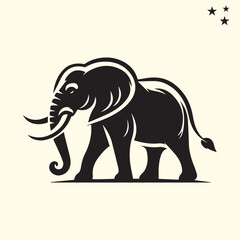 Obraz premium black elephant silhouette vector, Elephant logo silhouette vector.