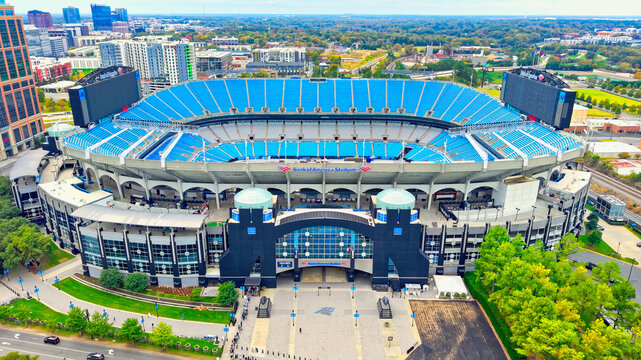 Bank of America Stadium in Charlotte North Carolina aerial view - CHARLOTTE, USA - OCTOBER 27, 2024